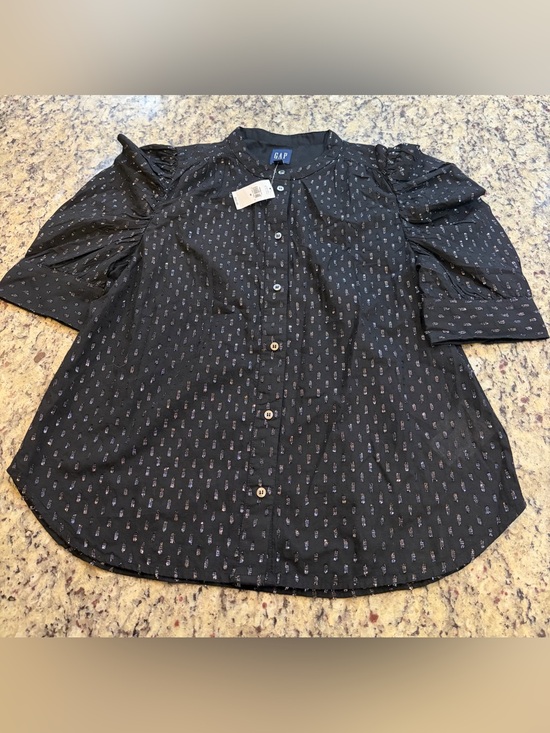 GAP Tops - GAP Black Blouse with Metallic Dot Detail